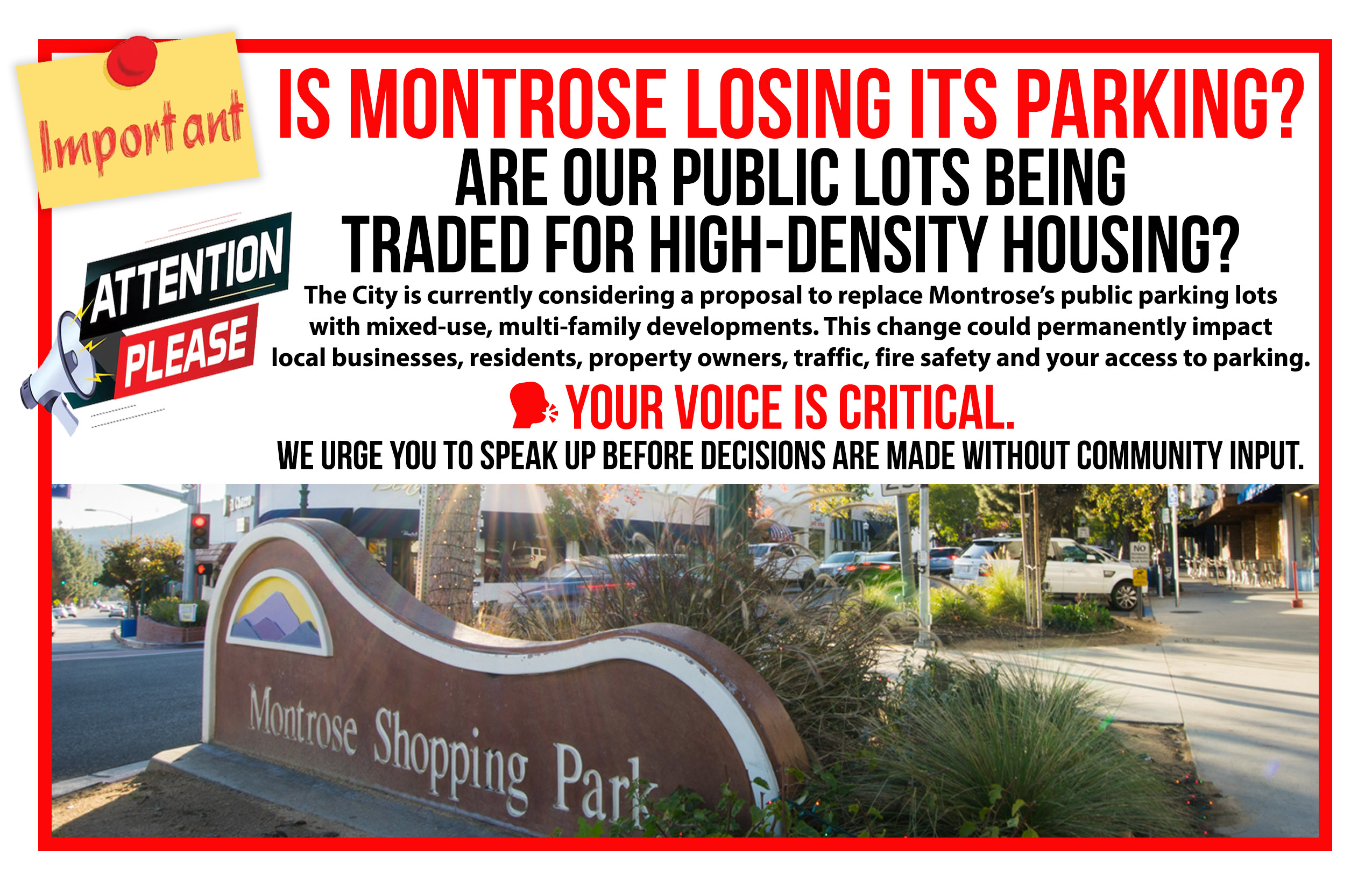 IS MONTROSE LOSING ITS PARKING?